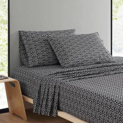 MARIMEKKO - Queen Sheets, Cotton Percale Bedding Set, Crisp & Cool Home Decor (Pikkuinen Unikko Black, Queen)