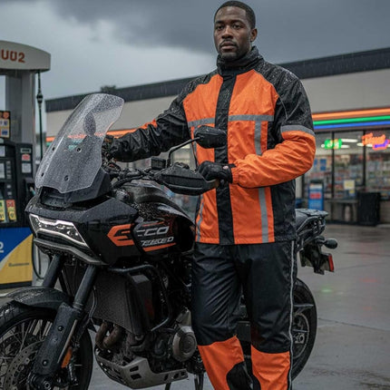 Milwaukee Performance Men's Water Resistant Rain Suit with Reflective Tape (Orange, XX-Large)