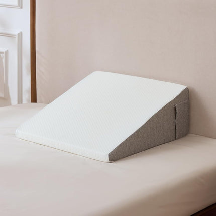 howhom Wedge Pillow with Foam Top for Sleeping,Reading and Rest, 8 Inch Elevated Support Triangle Bed Pillow for Legs and Back Support with Washable Cover