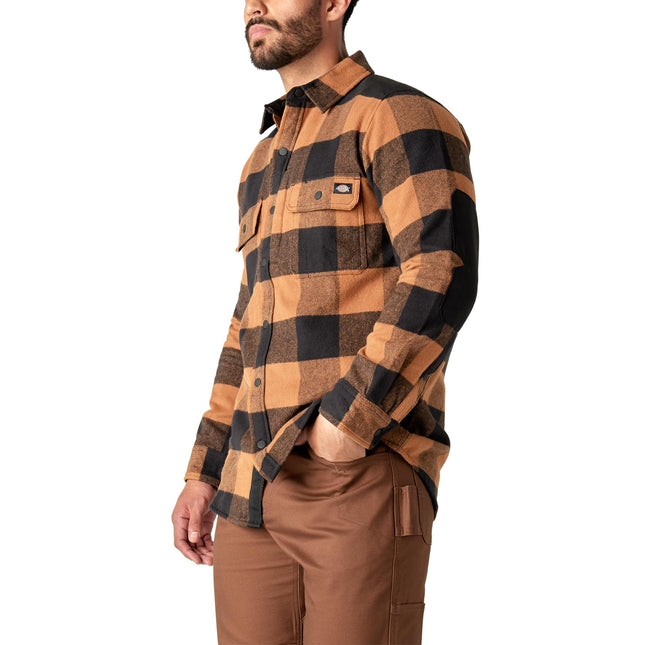 Chemise en flanelle épaisse pour homme Dickies, marron, taille M
