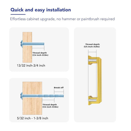 Ravinte Hardware Gold Cabinet Pulls, 3 Inch (76mm), 5 Pack