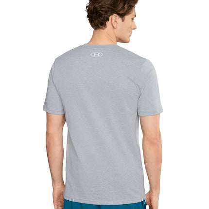 Under Armour Men's Sportstyle Logo Short Sleeve T Shirt, (037) Steel Light Heather / / White, XXXXXL