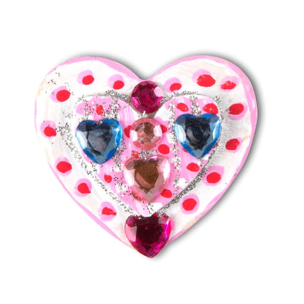 Melissa & Doug Created by Me! Wooden Heart Magnets Craft Kit (4 Designs, 4 Paints, Stickers, Glitter Glue)