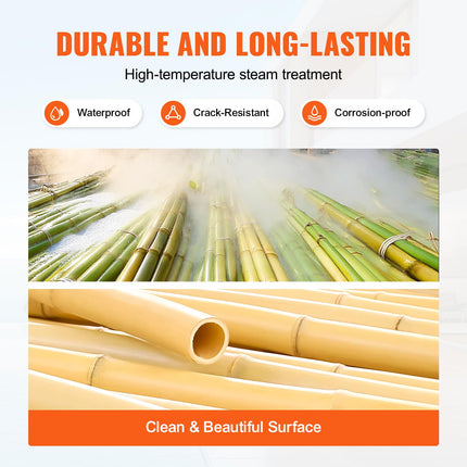 VEVOR Natural Rolled Bamboo Fence, Eco-Friendly Bamboo Privacy Fence 6 ft H x 8 ft L x 0.75 in D, Decorative Bamboo Privacy Screen for Garden, Backyard, Balcony, Patio, Pool Side