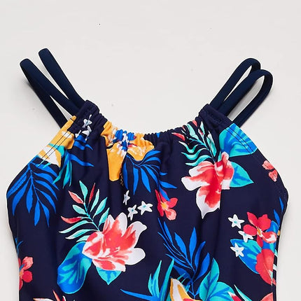Kanu Surf Girls' Jasmine Beach Sport Halter One Piece Swimsuit, Brooke Navy, 14