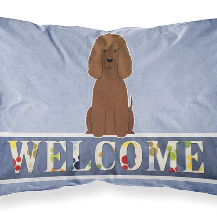 Caroline's Treasures BB5644TAIE D'OREILLER Épagneul d'eau irlandais Bienvenue Taie d'oreiller standard en tissu Légère Super douce Facile d'entretien Taie d'oreiller décorative, Standard
