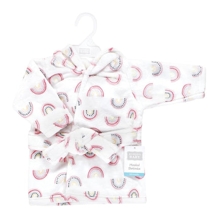Hudson Baby Peignoir Unisexe Bébé en Peluche avec Visage d'Animal, Arc-en-ciel Moderne, 0-9 Mois