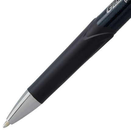 Pentel Glidewrite Signature Ballpoint Pen Black Barrel, (1.0mm) Medium Line, Black Ink, 12 Pens (BX930A-A)