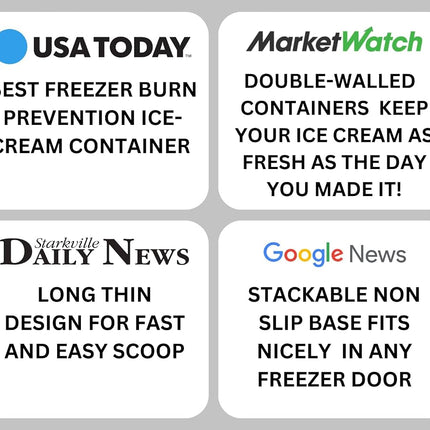 Ice Cream containers for homemade ice cream, Reusable Storage Freezer ice cream Container With Lids,2 Pack, BPA FREE, Dishwasher Safe Tub. Double Insulated, 1.5 Quart, Red and Burgundy , Non Slip