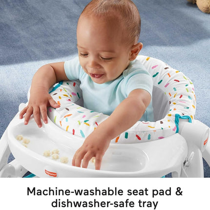 Fisher-Price Portable Baby Chair Deluxe Sit-Me-Up Floor Seat with Snack Tray and -Toy Bar, Rainbow Sprinkles (Amazon Exclusive)
