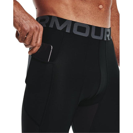 Under Armour Men's HeatGear 3/4 Leggings, Black (001)/Pitch Gray, S Tall