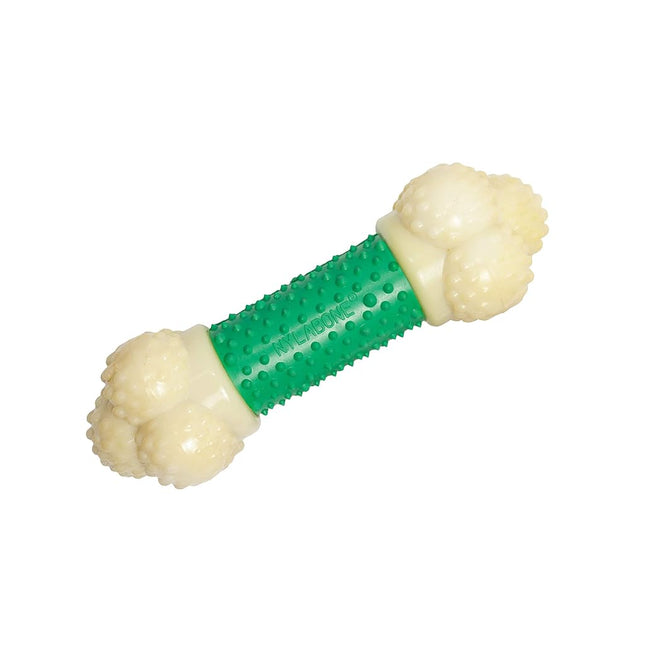 Nylabone Extreme Tough Double Action Dog Chew Toy Bone, Cleans Teeth, Bacon Flavour, Medium, for Dogs Up to 16 kg