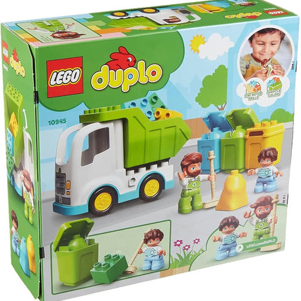Lego DUPLO Town Garbage Truck and Recycling 10945 Educational Building Toy; Recycling Truck for Toddlers and Kids; New 2021 (19 Pieces)