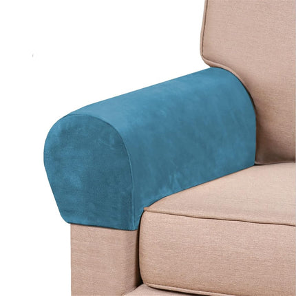 Stretch Velvet Armrest Covers Spandex Anti-Slip Ar
