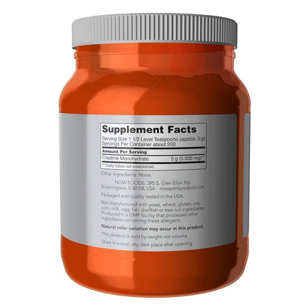 NOW Sports Creatine Monohydrate Powder, 2.2-Pound