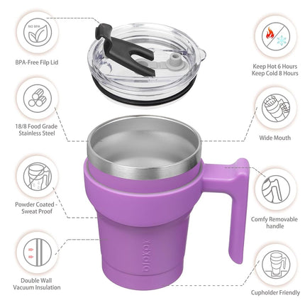 BJPKPK 300 ml Mini Tumbler with Lid, Straw & Handle, Insulated Steel Cup