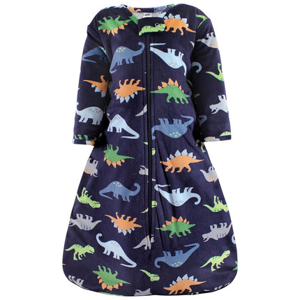 Hudson Baby Unisex Baby Long Sleeve Plush Faux Fur Sleeping Bag, Wearable Blanket, Dinosaurs, 0-6 Months, Dinosaurs, 0-6 Months