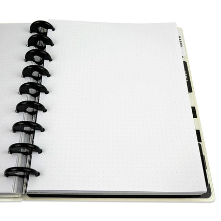 Discbound Dotted Grid Paper, 120 GSM Refill, 200 Sheets (400 Pages), 9 Disc Pre-Punched Happy Planner Inserts, Loose Leaf, White, 7 inch x 9.25 Inch