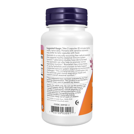 NOW Supplements, Quercetin with Bromelain, Balanced Immune System*, 60 Veg Capsules