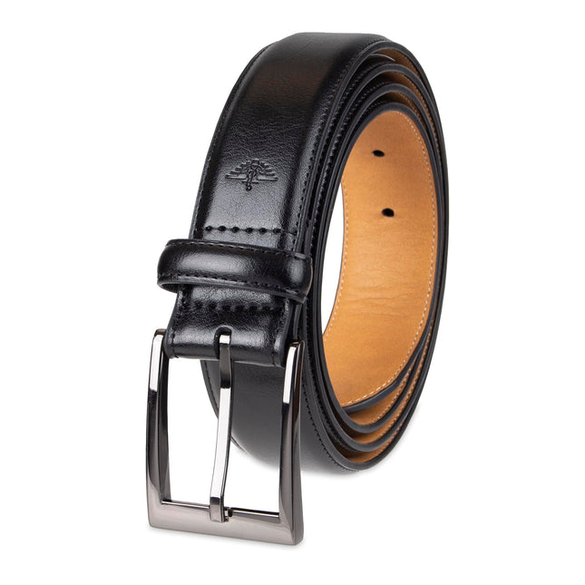 Dockers Men's Leather Dress Belt, Deep Black, 40