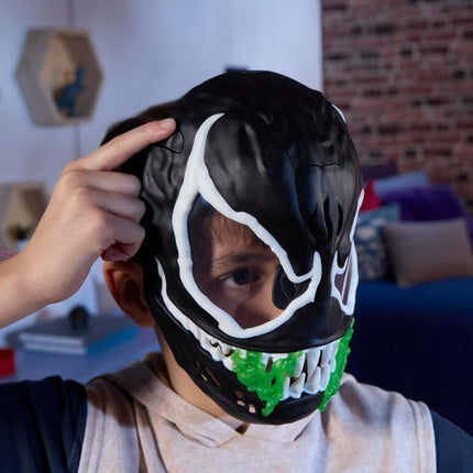 Marvel Spider-Man Venom Glow-in-the-Dark Mask with 10+ Sounds & Phrases, Interactive Roleplay Costume Accessory for Kids, Superhero Cosplay & Dress-Up Toy for Boys & Girls Ages 5+