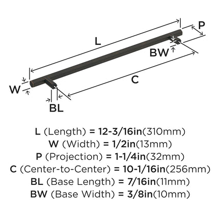 Amerock 10-1/16" Caliber Oil-Rubbed Bronze Drawer Pull