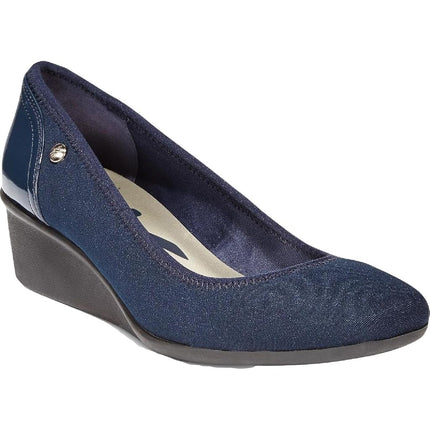 Anne Klein Women's WISHER2 Wedge, Navy Multi Fabric, 6 M US