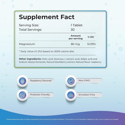 H2 Molecular Hydrogen Water Tablets with Magnesium – 12 PPM Effervescent Hydrogen Tablets for Drinking Water, Supports Hydration, Energy & Metabolism, Raspberry Flavor, 30 Tablets