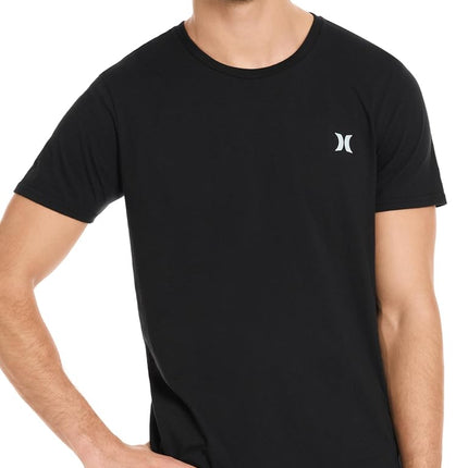 Hurley Men's 2 Pack Cotton Crewneck Short Sleeve T-Shirt, Black/Artillery, Medium