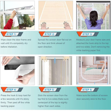 Dixutzi Reinforced Cat Screen Door Fits Door Size 38''x 82'', Heavy Duty Pets Proof Screen Door with Zipper, Prevent Dogs Cats Running Out from Home (White)