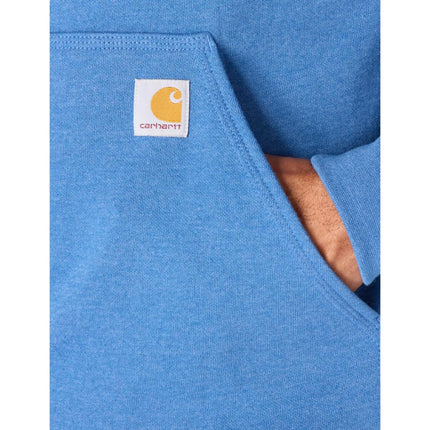 Carhartt Men's Loose Fit Midweight Logo Sleeve Graphic Sweatshirt, Dark Tranquil Blue Heather, XS