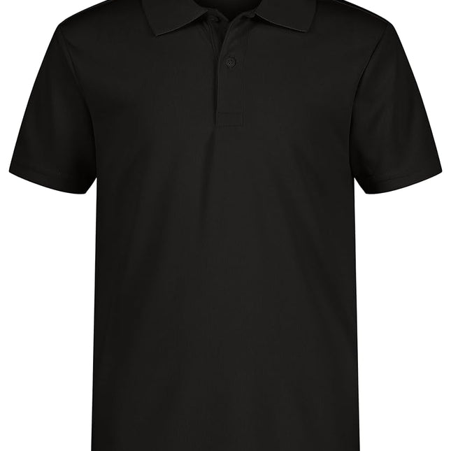 Nautica Big Boys' S/S Moisture Wicking Performance Polo - Black, 10-12