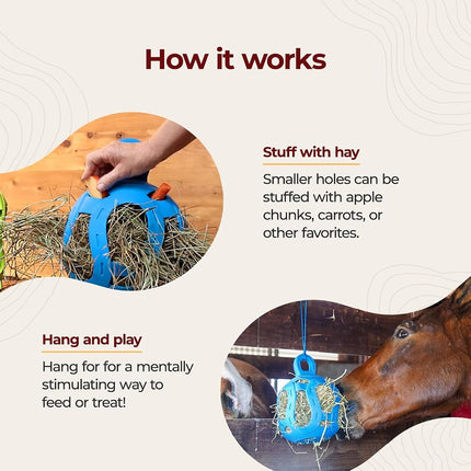 Horsemen's Pride Jolly Hay Ball Stall Toy for Horses, Blue