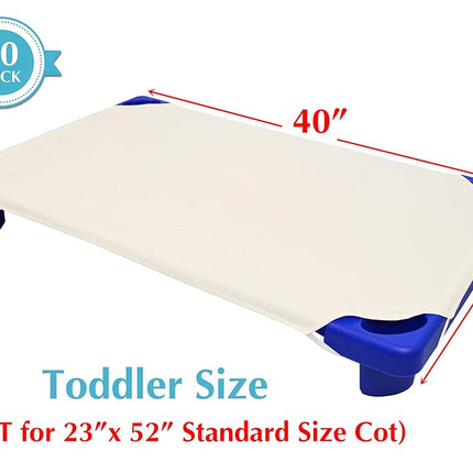American Baby Company Ensemble de 10 draps de lit d'enfant 100 % coton percale naturel pour garderie/école maternelle, Écru, 23" x 40", doux et respirant, pour garçons et filles