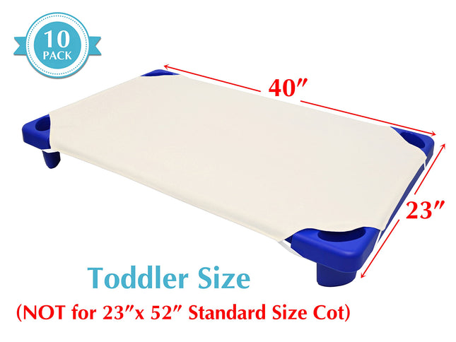 American Baby Company Ensemble de 10 draps de lit d'enfant 100 % coton percale naturel pour garderie/école maternelle, Écru, 23" x 40", doux et respirant, pour garçons et filles