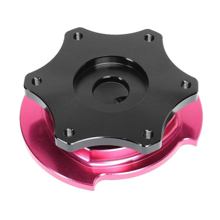 NRG Innovations SRK-R200BK-PK SFI 42.1 Spec D Shaped 6-bolt Steering Wheel Quick Release Adapter,Black Quick Release/Pink Ring