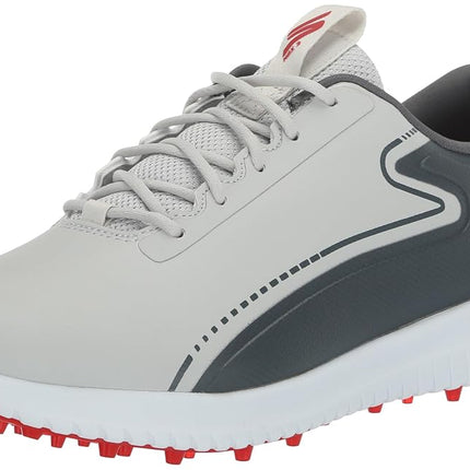 Skechers Men's Max 2 Arch Fit Waterproof Spikeless Golf Shoe, Grey/Red, 8.5 UK Wide