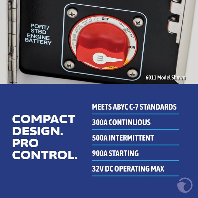 Blue Sea Systems 6007 m-Series Battery Switch Selector 4 Position, Red