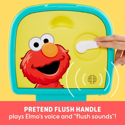 Sesame Street Elmo Hourra ! Pot d'apprentissage 3 en 1, réducteur de toilettes, chaise de pot et marchepied pour garçons et filles, réservoir amovible, poignée de chasse d'eau factice avec sons, bleu