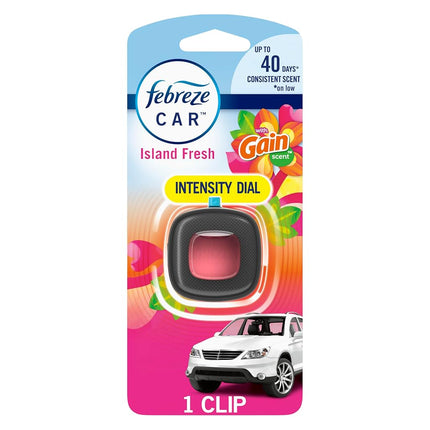 Febreze désodorisant et éliminateur d'odeurs à fixer sur les grilles d'aération de voiture, parfum fraîcheur insulaire de Gain