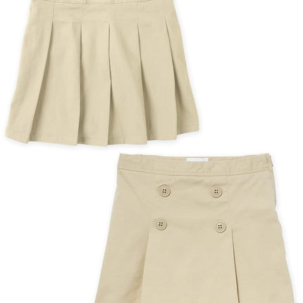 The Children's Place Girls' Pleated/Button Skort 2 Pack, Sandy 2-Pack, 16