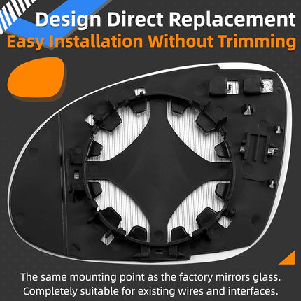 LOIYLLEN Right Side Mirror Replacement for Volkswagen VW 2006-2009 Golf GTI MK5 Golf Rabbit 2005-2010 Passat Jetta 2011-2014 Jetta Sportswagen 2007-2008 EOS 2008 R32 - Right Heated Mirrors Glass