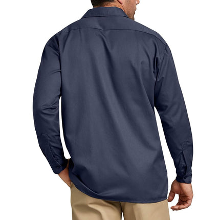 Chemise de travail à manches longues Dickies pour homme, grande taille, marine, XLT