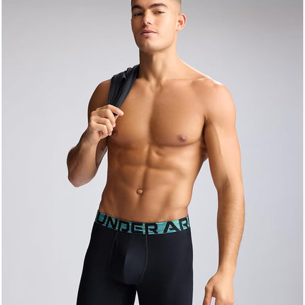 Under Armour Men's Performance Tech Boxerjock Brief Underwear, 6" Inseam, All-Day Comfort & Ultra-Soft, 3-Pack, Team Royal Space Dye, S