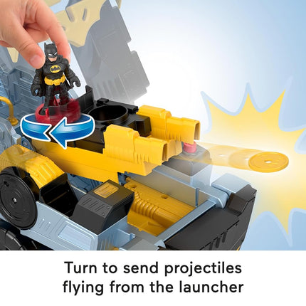 Fisher-Price Imaginext DC Super Friends Batman Toys Transforming Bat-Tank with Lights Sounds Figure & Projectiles for Preschool Kids Ages 3+ Years, HVY04
