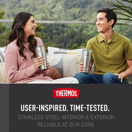 THERMOS ICON Series by Stainless Steel Cold Tumbler with Straw, 24 Ounce, Glacier