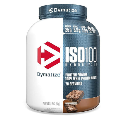 Dymatize ISO100 - 100% Hydrolyzed Whey Protein Isolate - Fudge Brownie, 2.3kg