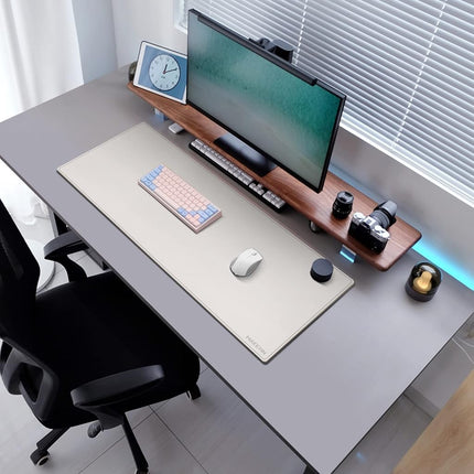MAIDERN 100 x 40cm Cork & Leather Desk Pad, Large XXL Desk Mat, Full Desk Mouse Pad, Dual Sided Desk Pad, Desk Pad Protector for Gaming Home Office (Cream)