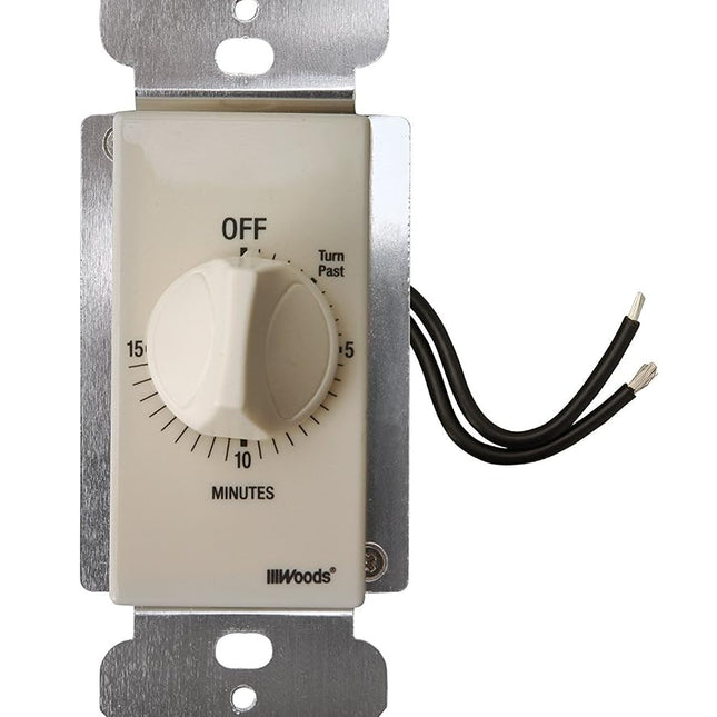 Woods 59712 15-Minute in Wall Countdown Timer (Almond)