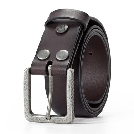 Wrangler Men's Genuine Leather Belt with Removable Buckle, 38mm Casual Belt for Jeans, Gift for Men, Brown, 38 (waist 35-36)